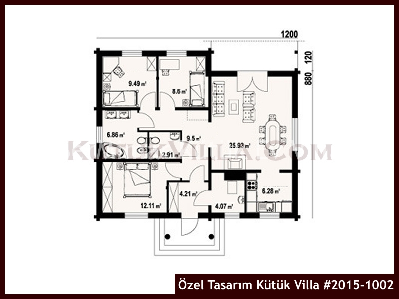 Özel Tasarım Kütük Villa #2015-1002 Kütük Ev İç/Dış Görseli 2