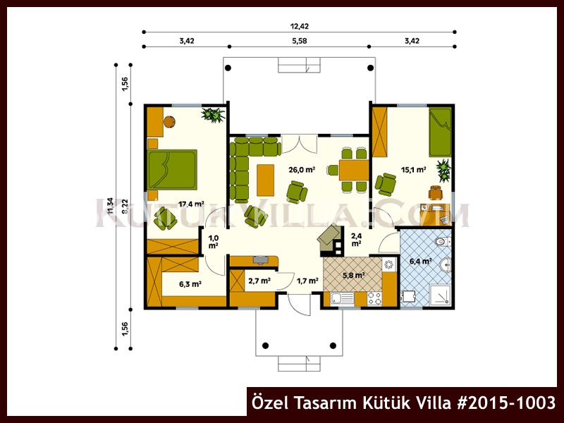 Özel Tasarım Kütük Villa #2015-1003 Kütük Ev İç/Dış Görseli 2