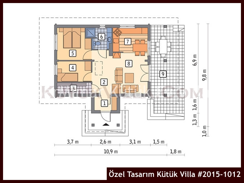 Özel Tasarım Kütük Villa #2015-1012 Kütük Ev İç/Dış Görseli 2