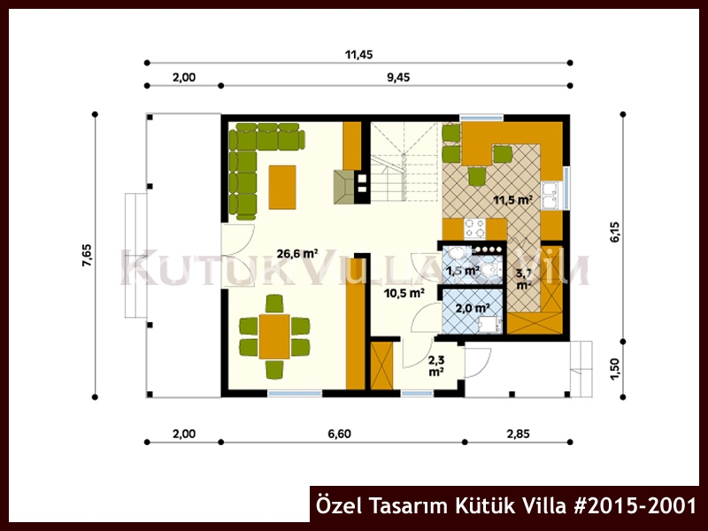 Özel Tasarım Kütük Villa #2015-2001 Kütük Ev İç/Dış Görseli 2