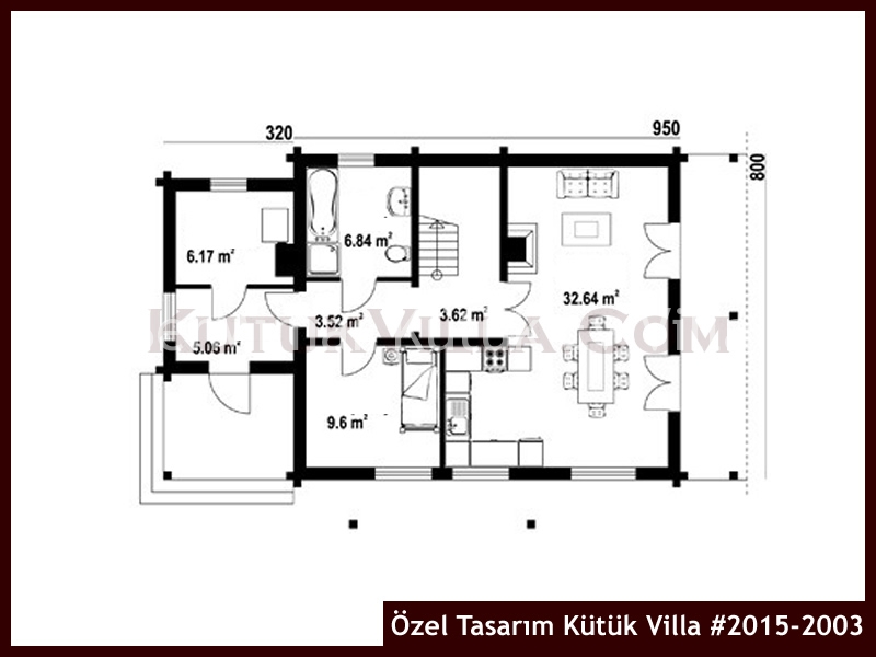 Özel Tasarım Kütük Villa #2015-2003 Kütük Ev İç/Dış Görseli 2