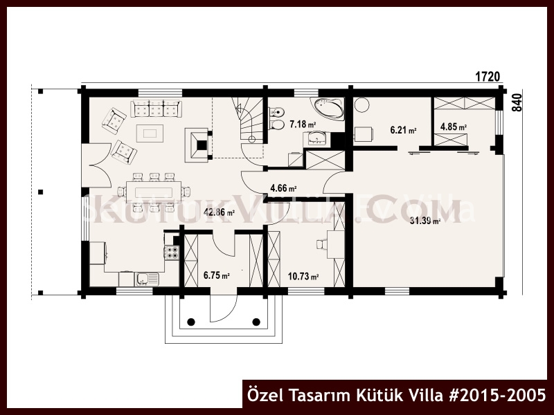Özel Tasarım Kütük Villa #2015-2005 Kütük Ev İç/Dış Görseli 2