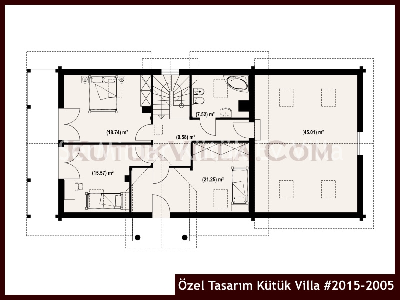 Özel Tasarım Kütük Villa #2015-2005 Kütük Ev İç/Dış Görseli 3