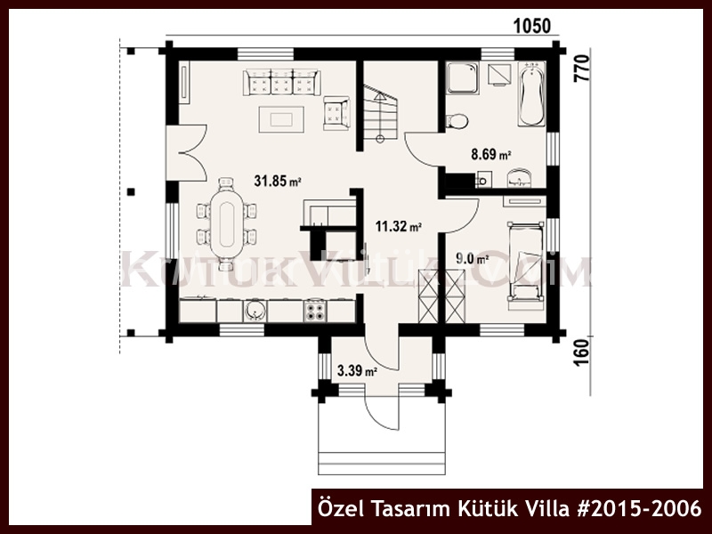 Özel Tasarım Kütük Villa #2015-2006 Kütük Ev İç/Dış Görseli 2