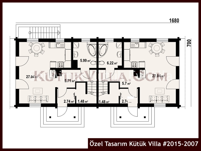 Özel Tasarım Kütük Villa #2015-2007 Kütük Ev İç/Dış Görseli 2