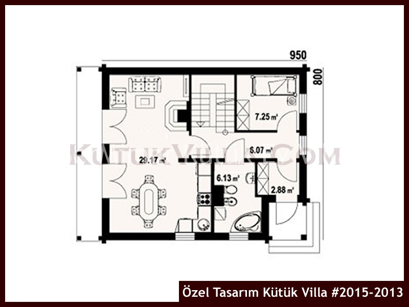 Özel Tasarım Kütük Villa #2015-2013 Kütük Ev İç/Dış Görseli 2