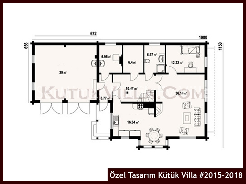 Özel Tasarım Kütük Villa #2015-2018 Kütük Ev İç/Dış Görseli 2